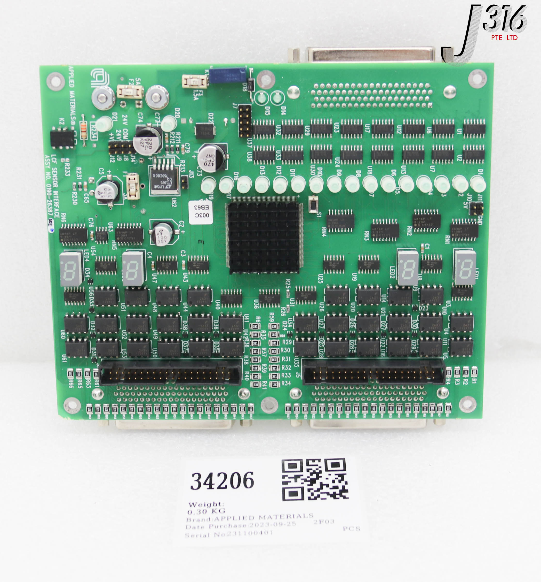 サンプル 34206 APPLIED MATERIALS PCB, LCF SENSOR INTERFACE 0190-26387 | eBay